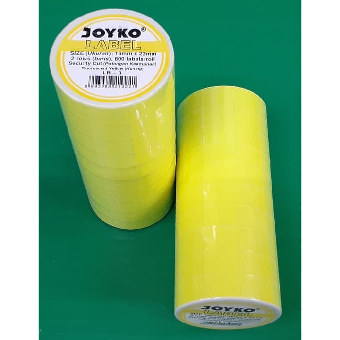 

LABEL HARGA | LABEL ROLL JOYKO LB-3 2 BARIS WARNA KUNING NEON | ATK