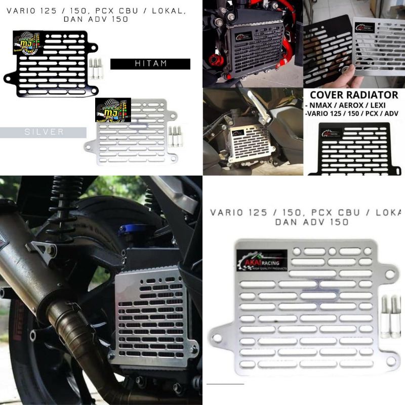 COVER RADIATOR CNC BOLONG NMAX OLD/NMAX NEW/LEXI/AEROX/VARIO 125/150/VARIO 160 ALUMINIUM PLUS BAUT BOSHING