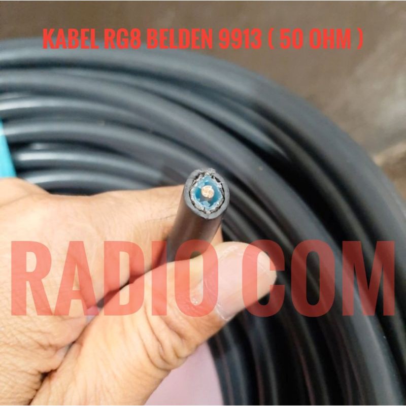 KABEL BELDEN 9913 RG8 50ohm ORIGINAL / KABEL RADIO RIG BASE BELDEN RG8 9913 50ohm SERAT TUNGGAL 20M