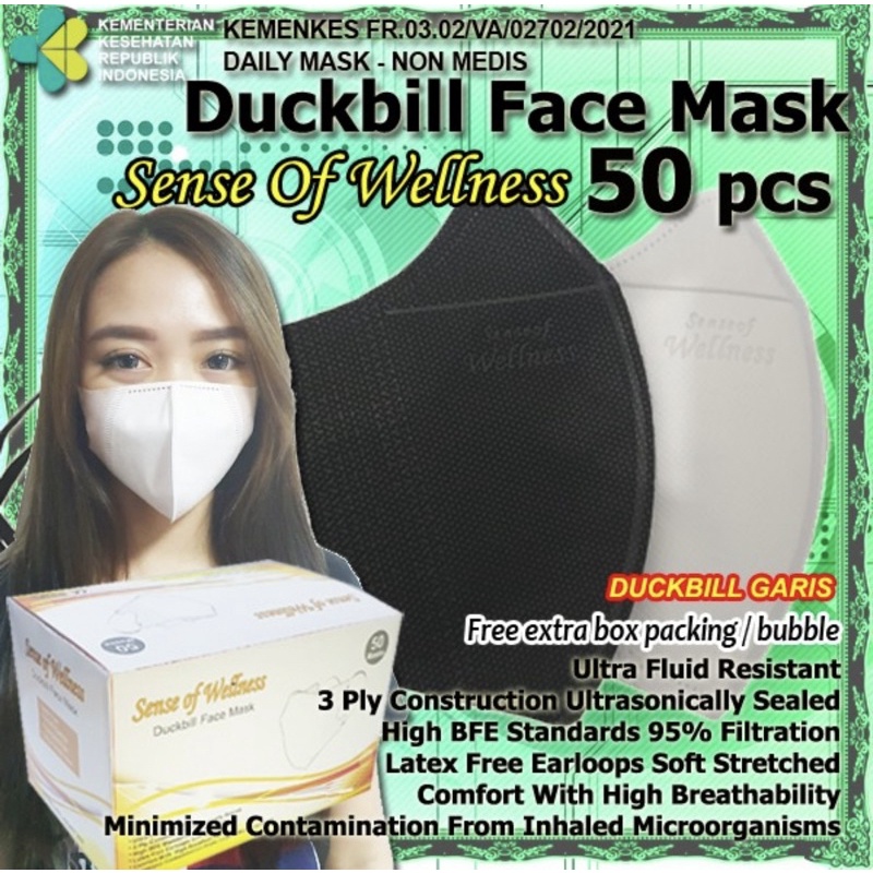 Masker Duckbill 3Ply Disposable Duck Bill 3 Ply Earloop Daily Mask - DUCKBILL 1 BOX ISI 50 PCS