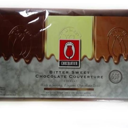

Tulip Dark Chocolate Couverture Coklat 1kg Bittersweet Chocolate 55%