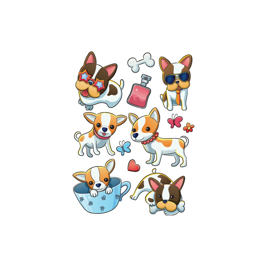 

POTATOO SET ARCHIE THE CHIHUAHUA Temporary Tatto Sticker