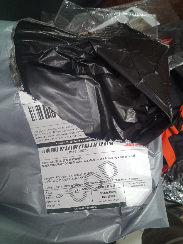 Blouse Batik Wanita Kombinasi Embos Hitam / Atasan Batik Resleting Belakang - S M L Xl Xxl 3l 4l 5l