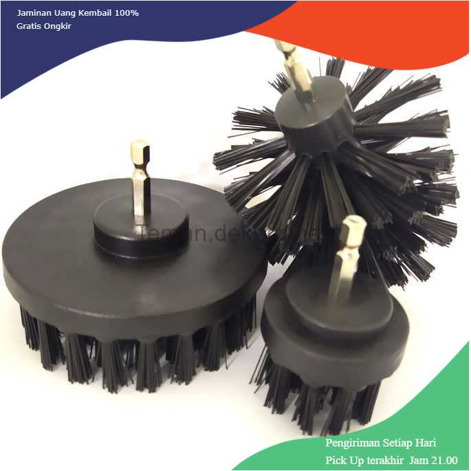 TD-DDG MSHIER Kepala Sikat Bor Elektrik Power Cleaning Brush Head 3PCS DB003B