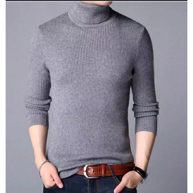 sweater turtleneck-sweater cowok-rajut korea 4 ukuran 9 warna size L.M.XL.XXL