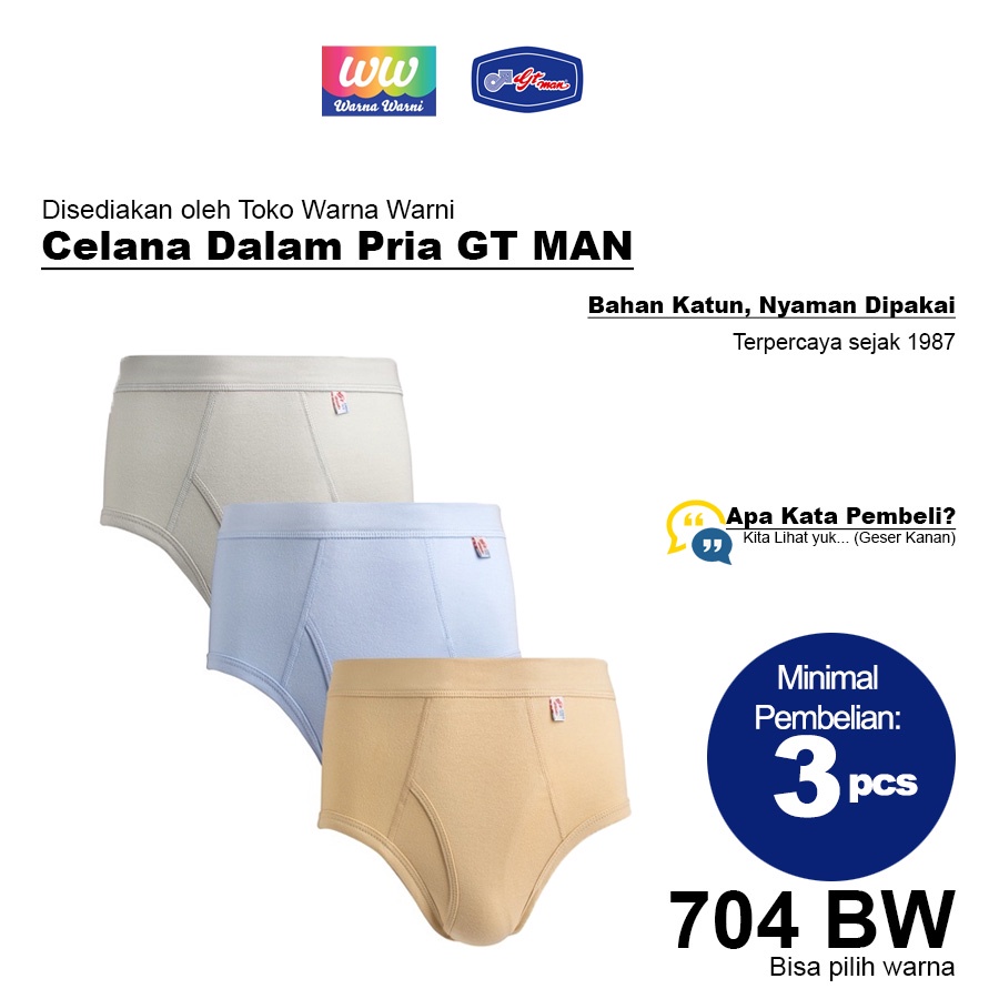 ORIGINAL | Celana Dalam Pria Dewasa GTman 704BW Pakaian dalam GT Man 704 BW M L XL Celana Dalam Kolor Laki