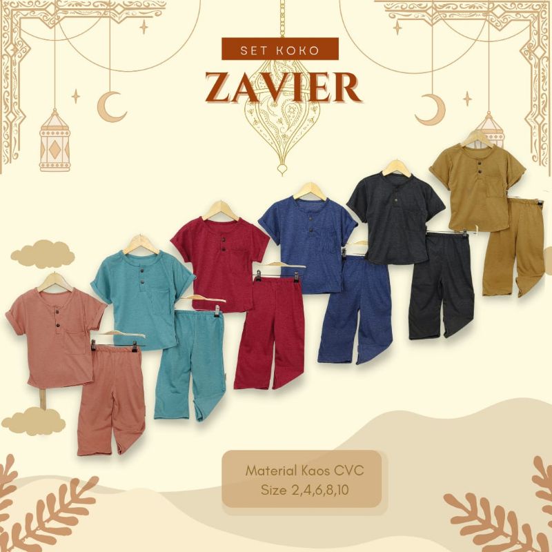 set koko zavier set koko kaos anak premium set koko bahan adem set koko murah