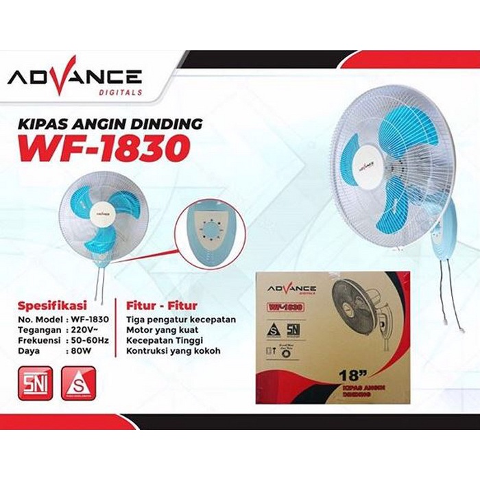 ADVANCE KIPAS ANGIN DINDING WF 16 WALL FAN/NIKO WALLFAN NKW 16L