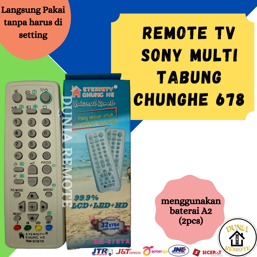 Remot Remote TV Multi Sony TABUNG LCD LED RM 678 no setting