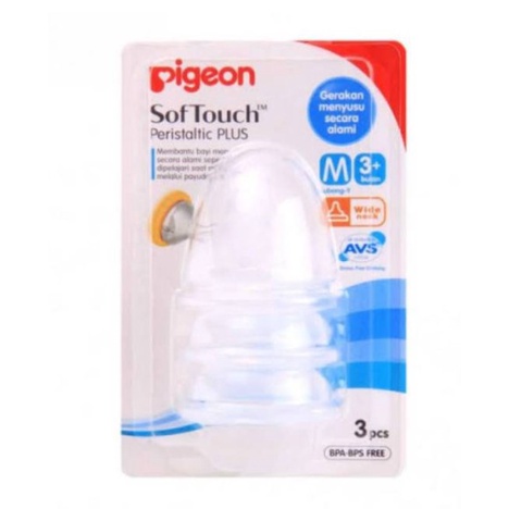 Pigeon Peristaltic Plus Nipple Wide Neck S / M / L