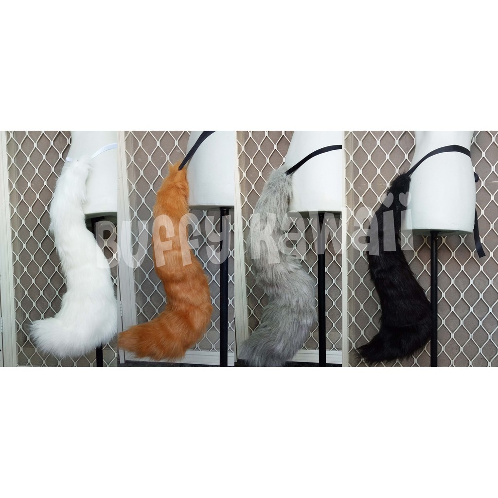 Fox tail realistic furry animal cosplay halloween party accessories dog cat bunny shippo costume