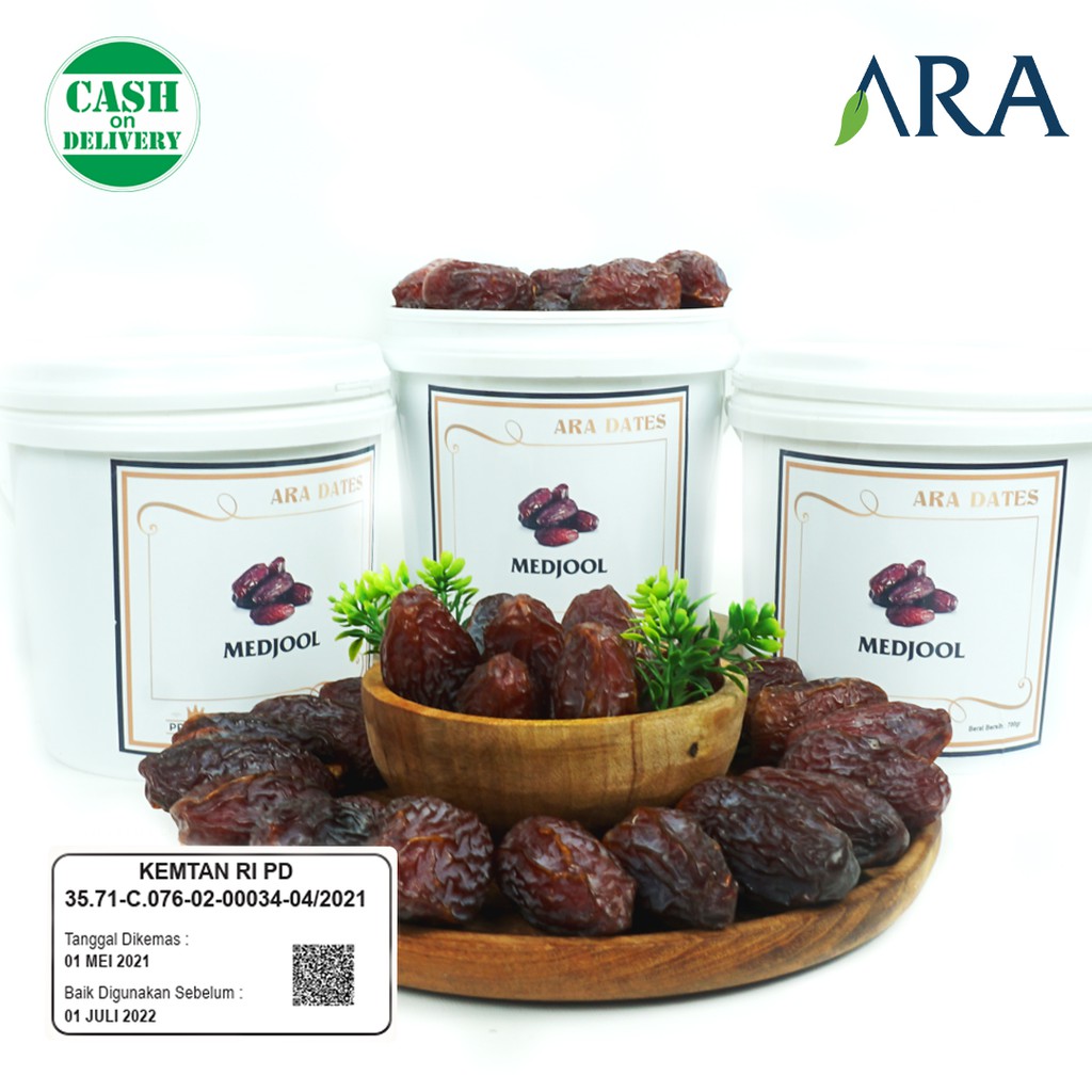 Kurma Medjool 700gr ARA DATES Resmi KEMENTRIAN Kemasan Bucket Cocok Untuk Oleh Oleh