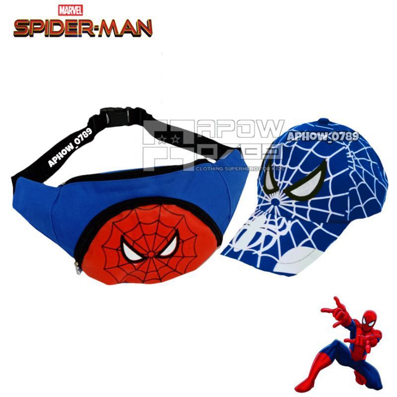 Waistbag dan topi anak karakter spiderman