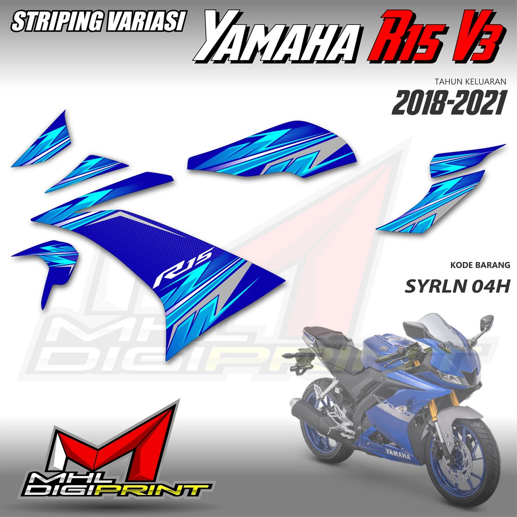 STRIPING VARIASI YAMAHA R15 V3 - STIKER R15 V3 - SYRLN 04