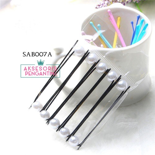 [PRODUK FAVORIT] AKSESORIS RAMBUT BOBBY PIN JEPIT TUSUK MUTIARA PUTIH SAB007A