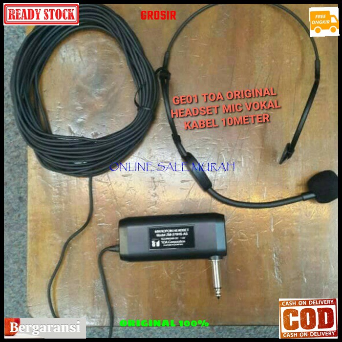 G01 TOA mic Headset 10meter original Microphone audio mik bando kabel panjang mikropon cable Condenser peka sensitif Electret mikrofon vokal vocal audio sound sistem suara PROFESIONAL UNIVERSAL G01   Bisa dipakai kesemua ke alat audio  GARANSI UANG KEMBAL