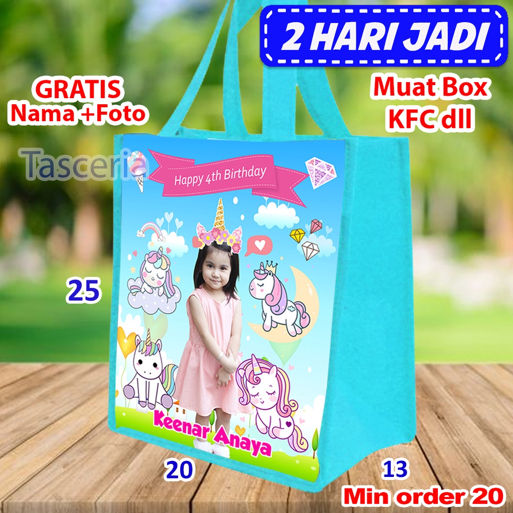 

Tas Souvenir Ultah gambar Unicorn