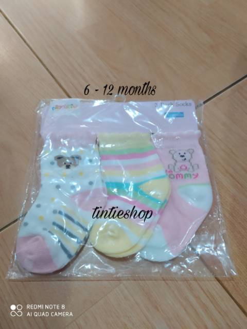 Kaos kaki bayi baby grow  laki laki/perempuan isi 3 pcs