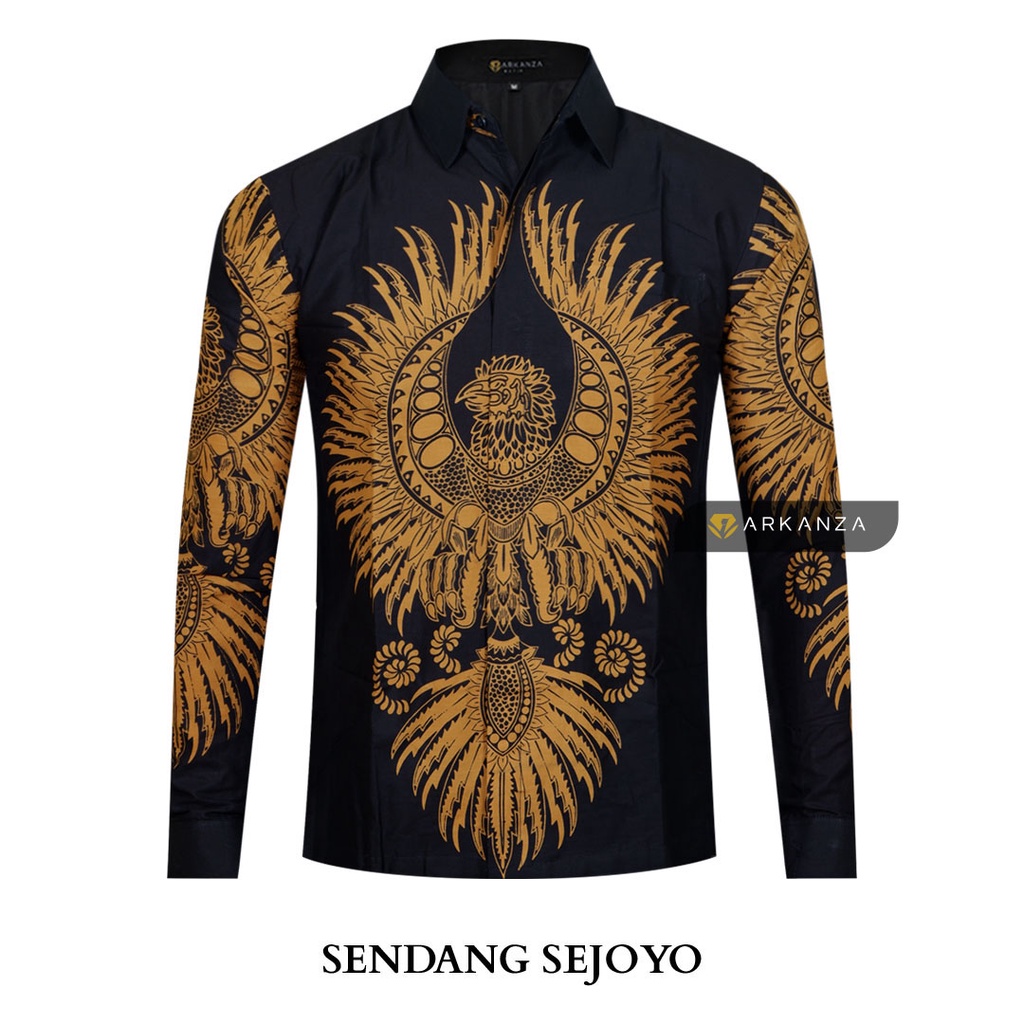 BATIK ARKANZA Motif SENDANG SEJOYO Hem Atasan Kemeja Baju Batik Pria Cowok Laki Laki Slimfit Full Lapis Furing Lengan Panjang Lengan Pendek Original Asli