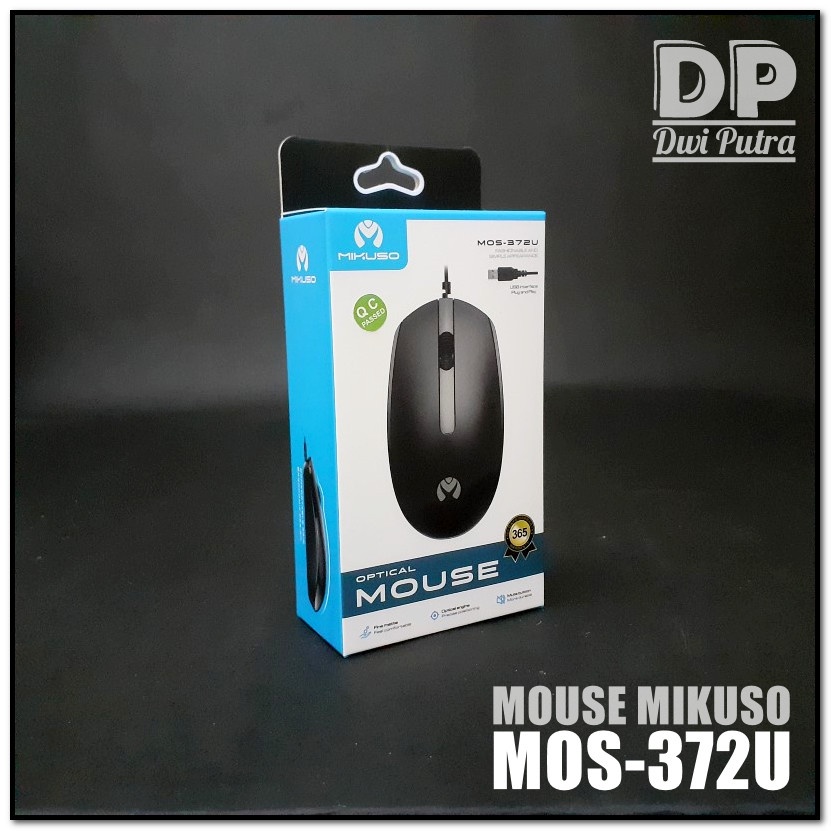 MOUSE MIKUSO MOS-372U // USB OPTICAL KABEL CABLE // 1200 DPI MOS 372U ERGOMONIC FINE MATTE