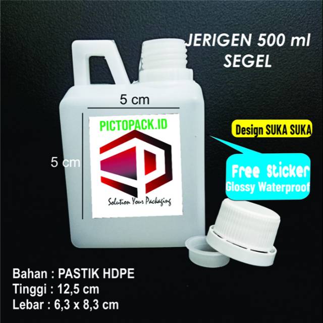 (30 pcs) JERIGEN 500ml + STICKER (wadah serbaguna HDPE FOOD GRADE)