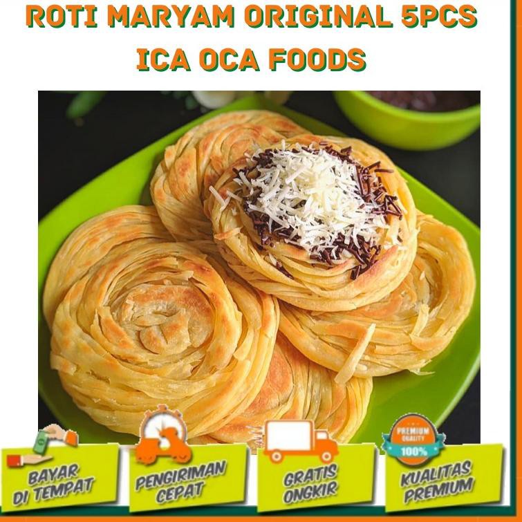 

4.4 Terlaris Roti Maryam Original 5pcs 360gram Rasa Cokelat Pandan ICA OCA Frozen Foods Jumbo Paratt