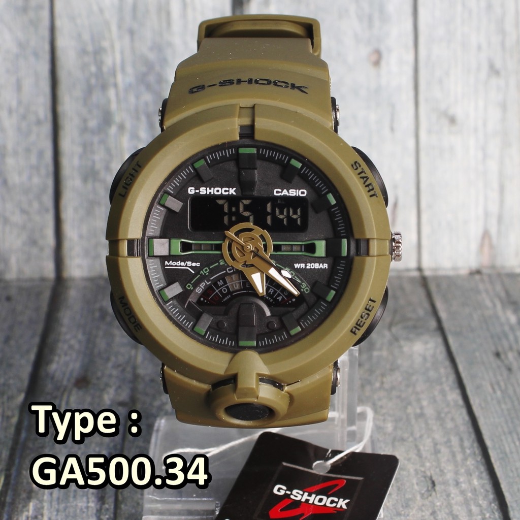 EDISI TERBATAS  Jam Casio G-Shock GA500 Army Hijau Green digital