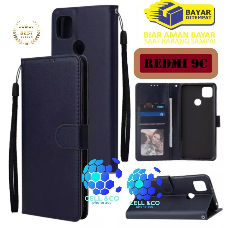 Flip cover XIAOMI REDMI 9C Flip case buka tutup kesing hp casing flip case Premium leather wallet