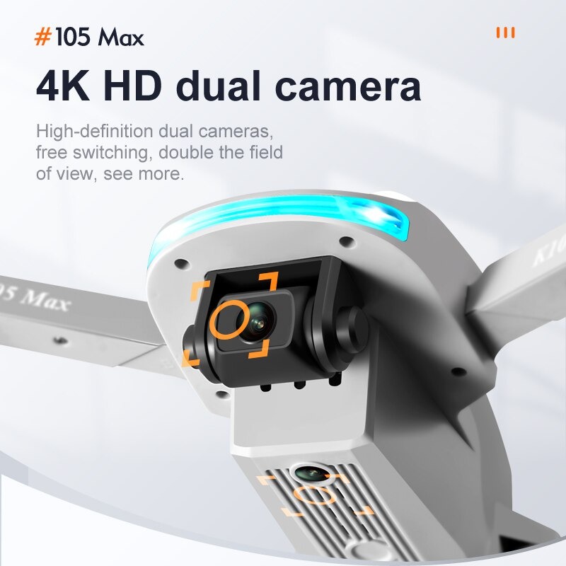 Quadcopter Drone RC WiFi Drone Dual Camera 4K - K105 Max