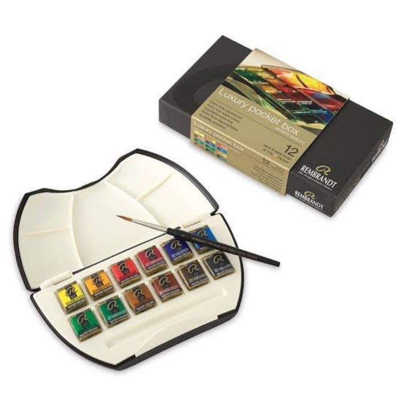 

Rembrandt Professional Artist WaterColour 12 Pan Luxury Pocket Box with Brush