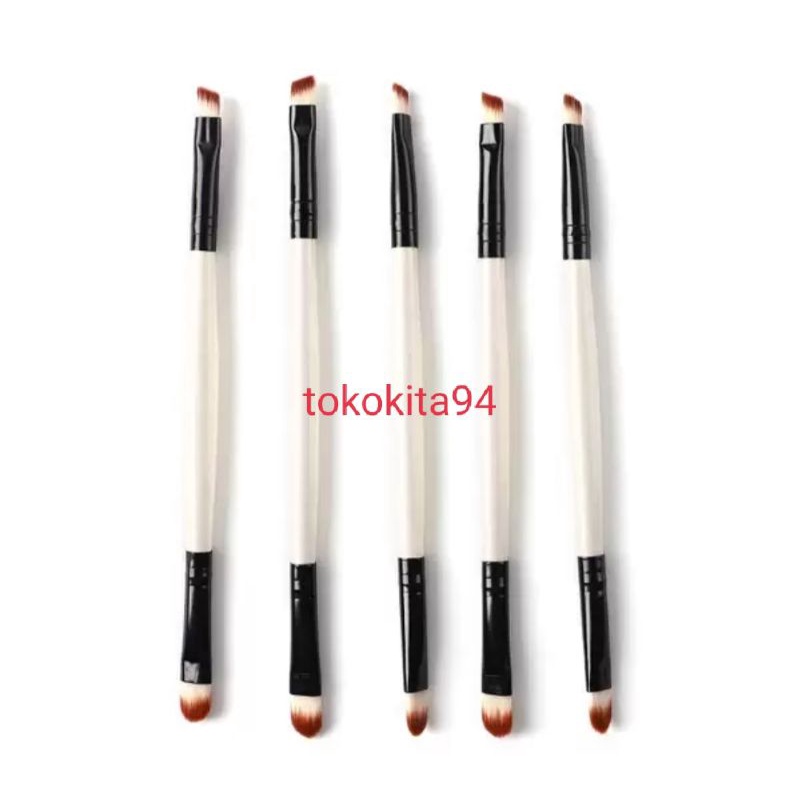 Kuas 2 in 1 Satuan - Kuas Alis Eyeshadow Mascara 1Pcs - Brush Eyebrow Hitam Putih