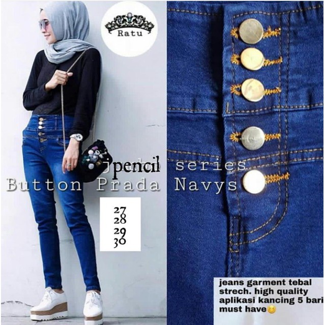 CELANA JEANS KANCING / CELANA JEANS WANITA / JEANS