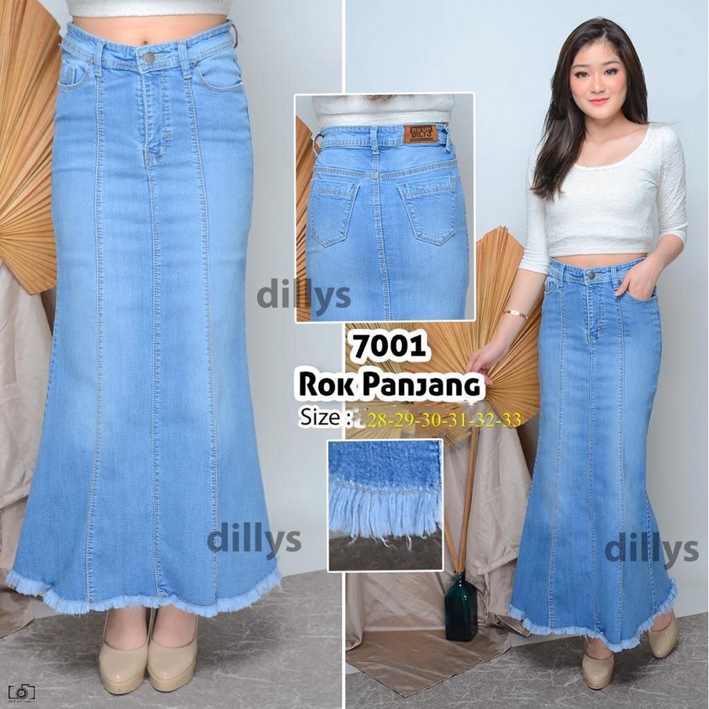 GLOW - ROK JEANS WANITA / ROK PANJANG JEANS WANITA / ROK WANITA / NEW ARRIVAL
