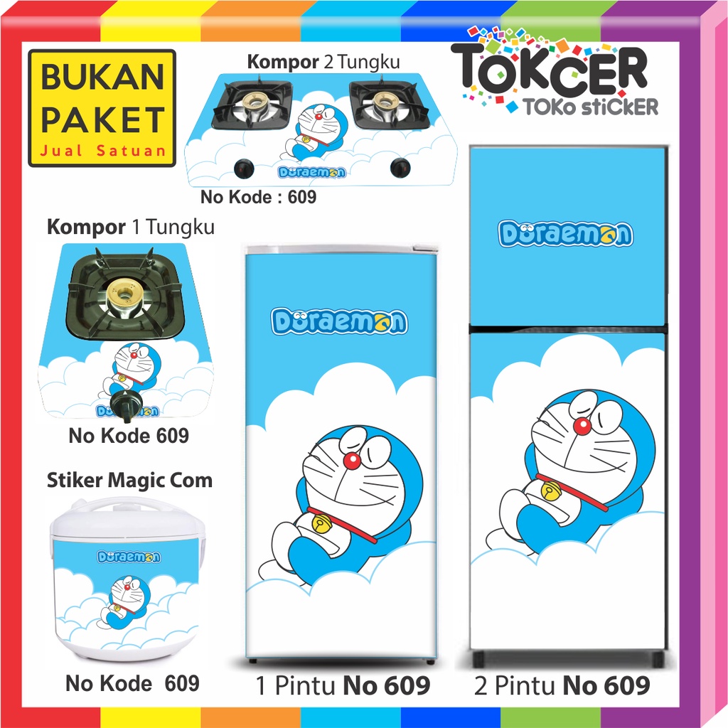 Stiker Kulkas / Stiker Magicom/ Stiker Kompor Motif DORAEMON