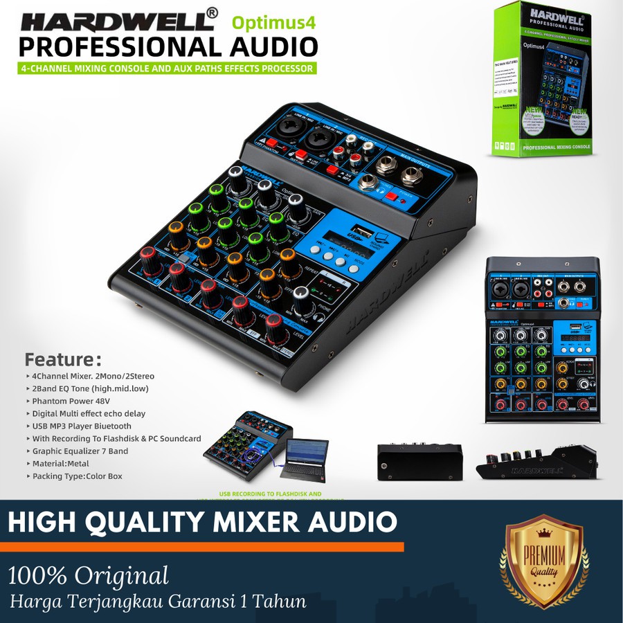 Mixer Audio Hardwell Optimus 4 Optimus4 Optimus-4 Original 4 Channel