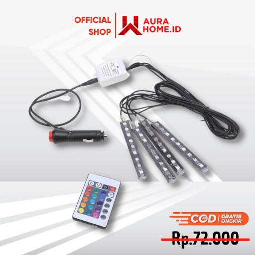 Lampu LED Car Interior Light 5050 RGB + Remote / Lampu Interior LED Usb Dekorasi Dasbor Mobil Hias W