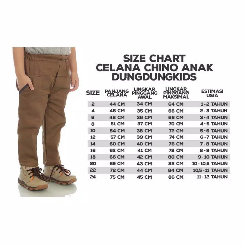 Celana Chino Anak Panjang ORIGINAL  ZAFIK Usia 1 - 7 Tahun Cewe Cowo