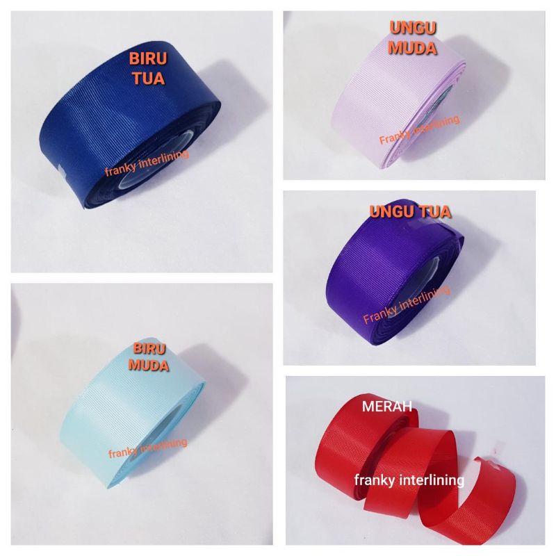 PITA GROSSGRAIN POLYESTER LEBAR 4CM HARGA PER ROLL ISI 20 METER