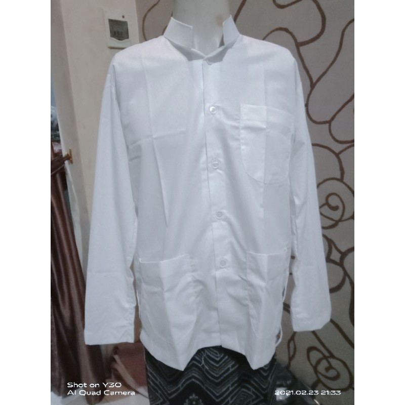 BAJU KOKO PRIA DEWASA BIN HAMID WARNA PUTIH | BAJU KOKO PUTIH | BAJU KOKO MUSLIM PUTIH