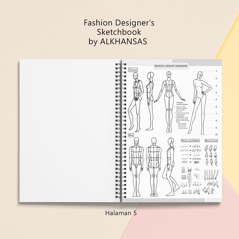 

[KODE 4529] Buku Gambar Fashion Designer (Fashion Designer's Sketchbook) by ALKHANSAS (Volume 8)