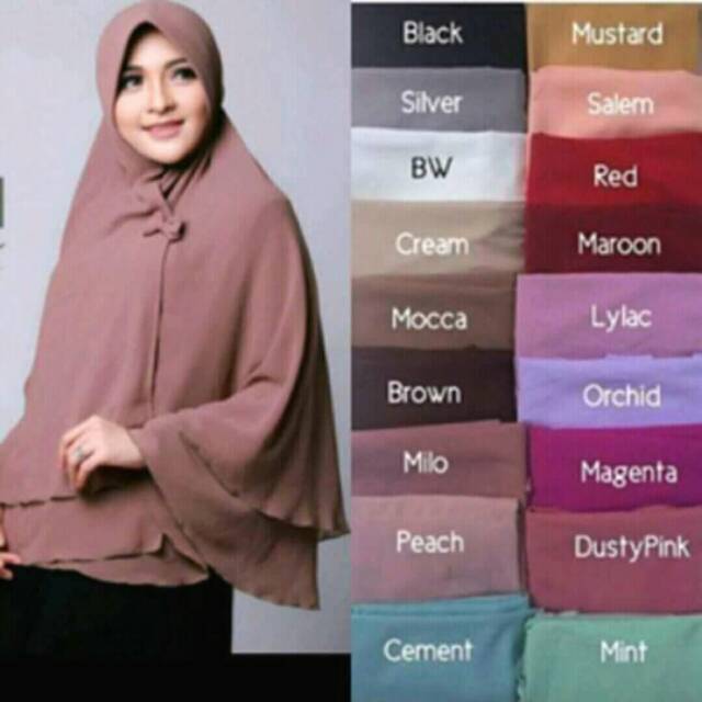 Jilbab ceruty 2 layer khimar