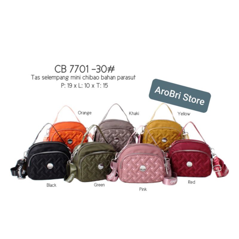 Tas selempang merk chibao CB 7701-30# bahan parasut bordir love