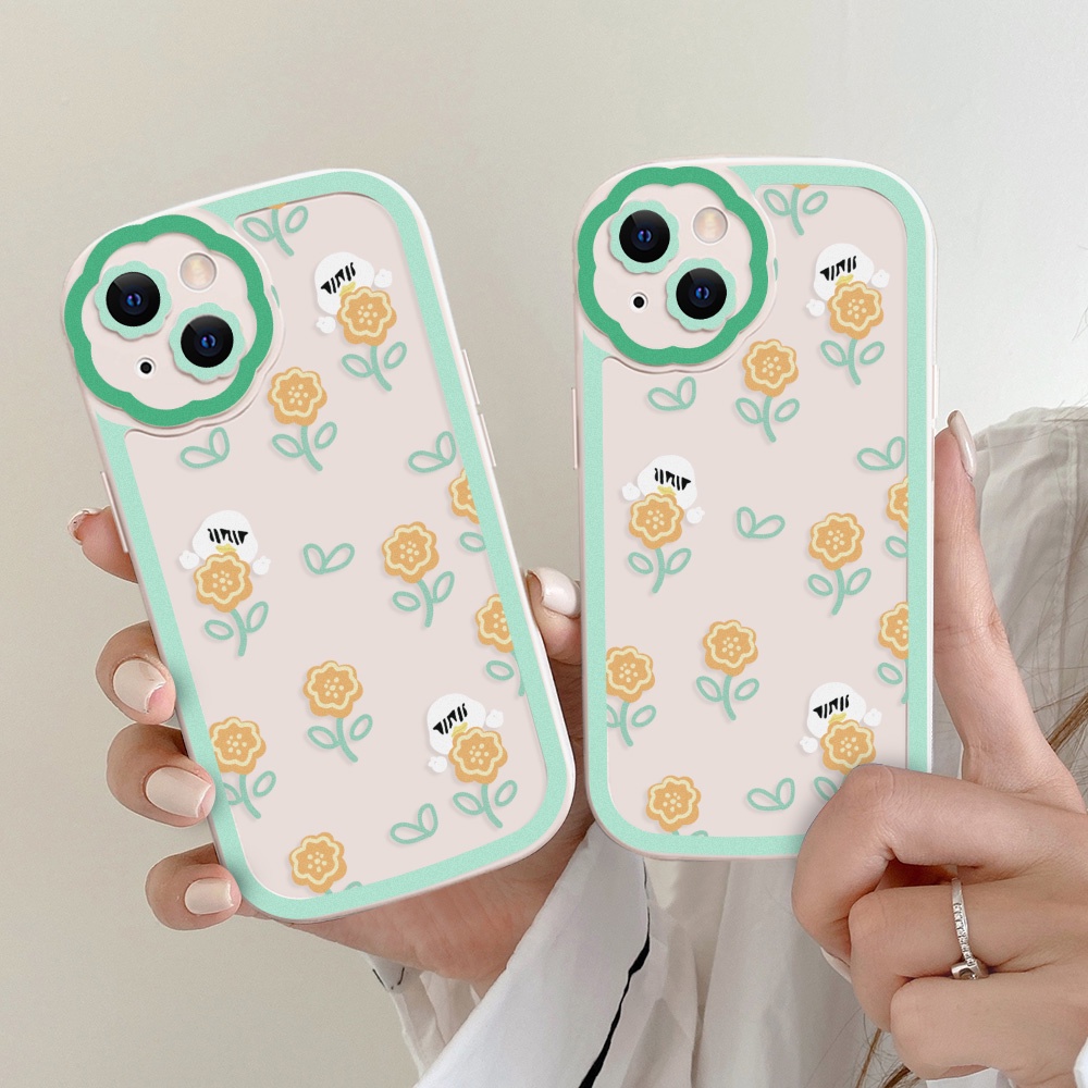 Soft Case Silikon Motif Bunga Untuk iPhone 11 12 13 Pro Max XR X XS Max