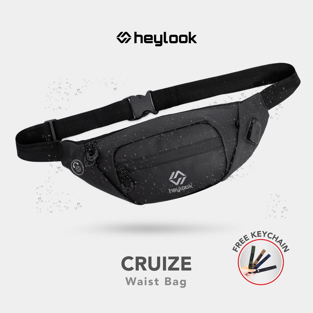 (BISA COD) Waistbag Pria Wanita Waist Bag Anti Air Tas Selempang Cowok Cewek Waterproof Anti Air