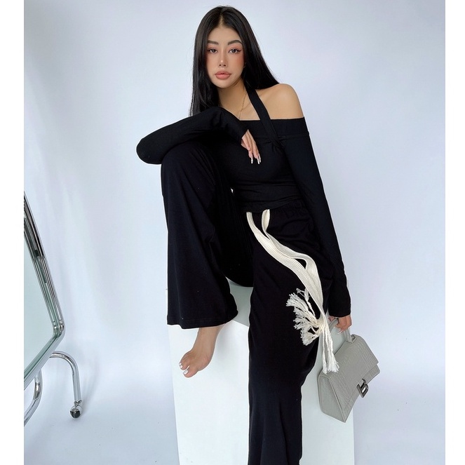 【LIVIAHOME】Cool Girl High Waist Loose Straight Casual Wide Leg Pants 7313