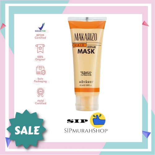 (45ml) Makarizo Advisor Hair Repair Mask BPOM / Makarizo Advisor Hair Repair Mask 15ml Sachet 45ml Tube