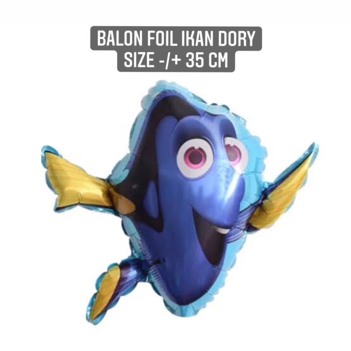 Balon Foil Ikan Dory Nemo Dori ikan hias laut - dekorasi ulang tahun - Dory by anak balon