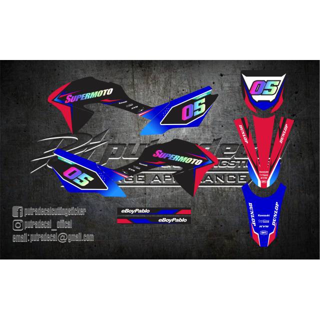 Decal klx 150BF/150G nama nomer hologram