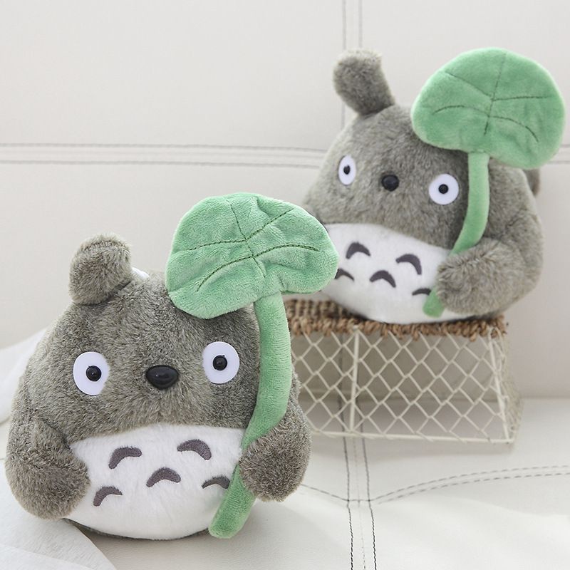 Totoro 22/30cm Dengan Daun Teratai Mainan Mewah Penambahan Mantab Untuk Kamar Tidur Ruang Tamu Atau Mobil Décor