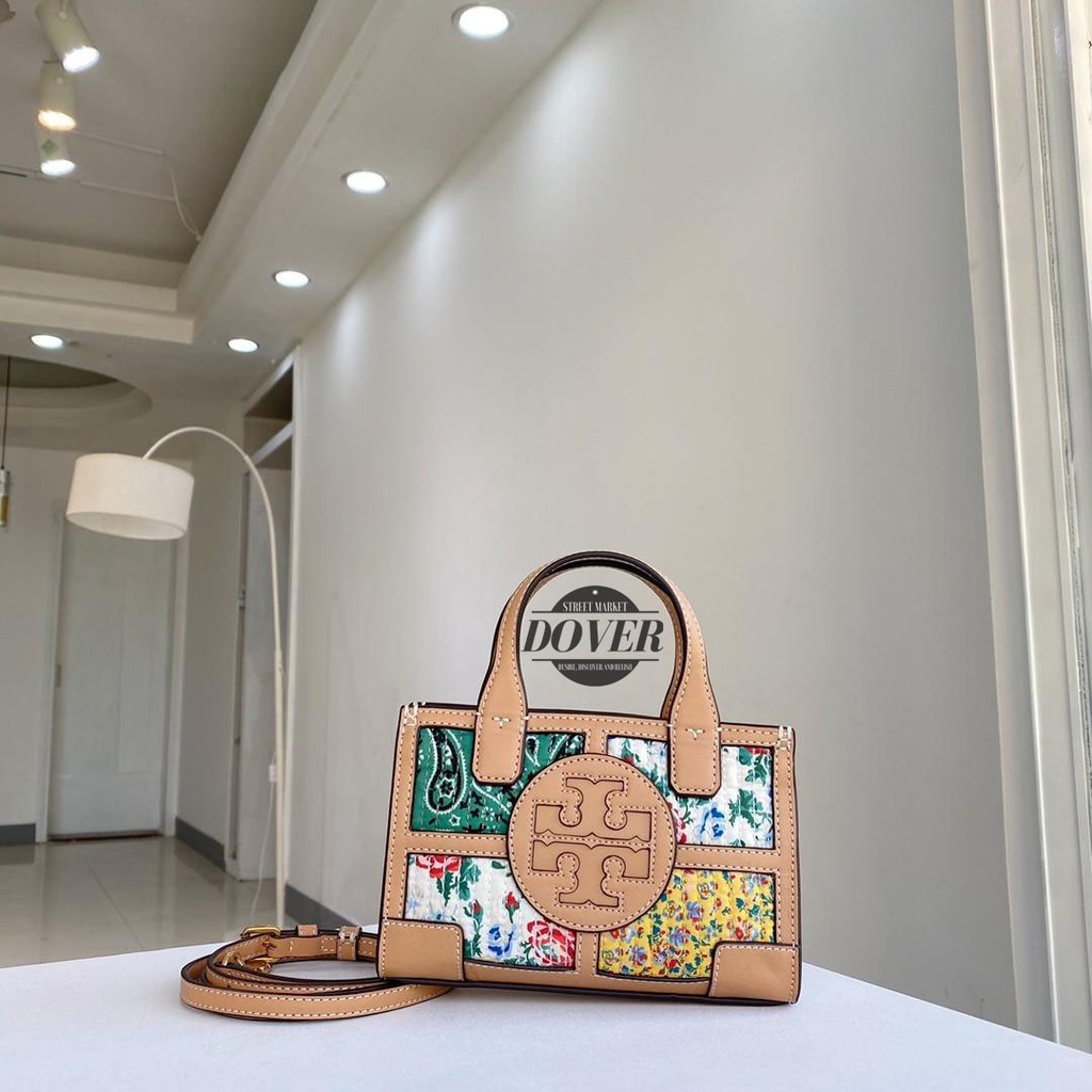 Tory Burch Ella Printed Quadrant Micro Tote - ORIGINAL 100%